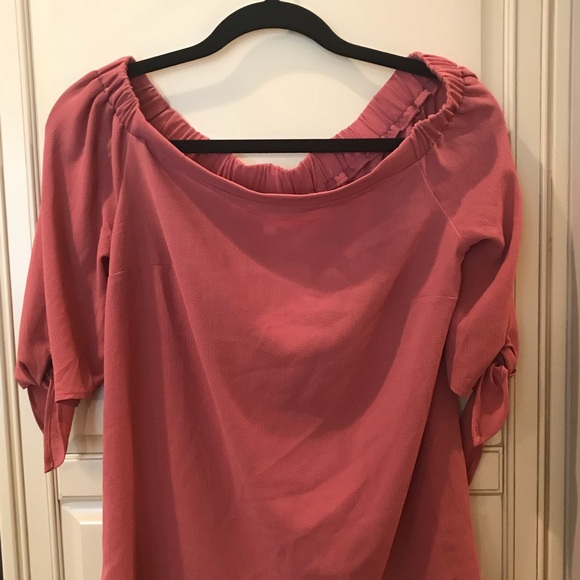 Monteau Tops - Off the Shoulder Top with Tie Sleeves